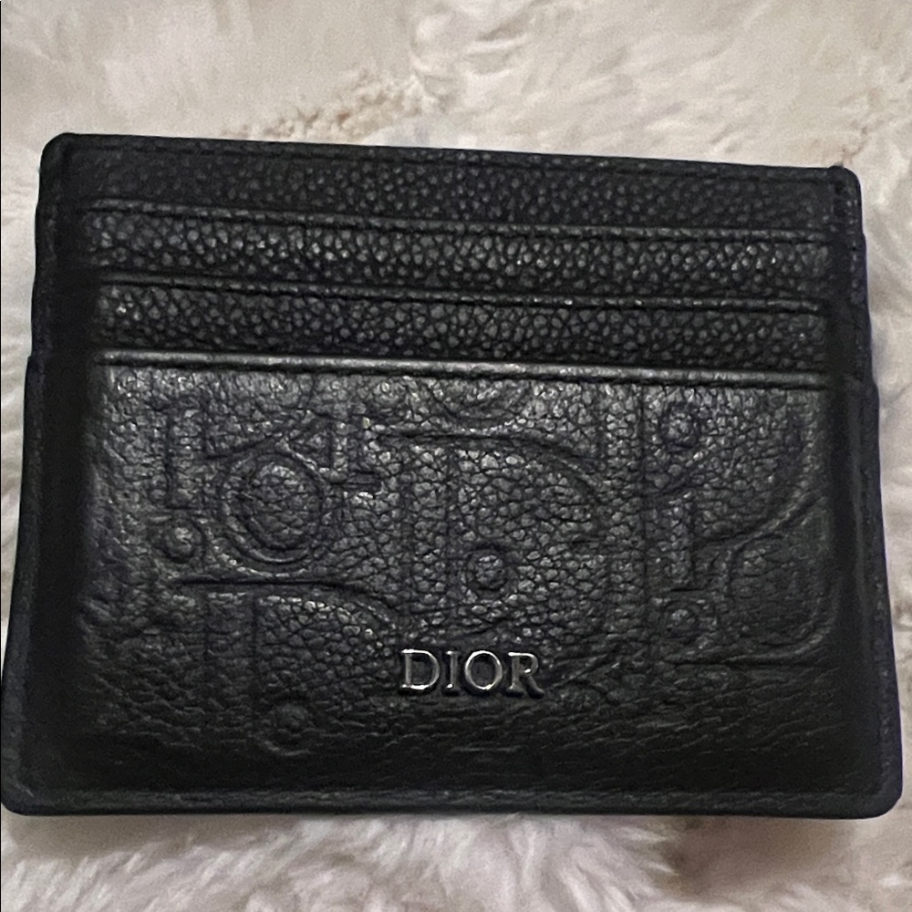 Dior Textured Black Card Holder